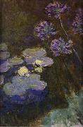 Claude Monet Water Lilies and Agapanthus Lilies painting